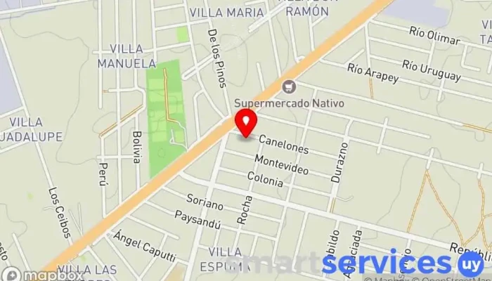 mapa de Comisión Fomento De Barros Blancos Centro de bienestar social en Barros Blancos