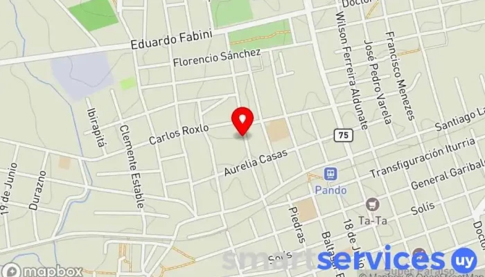 mapa de Compañía de Ómnibus de Pando S.A | Oficinas Servicio de transporte en Pando