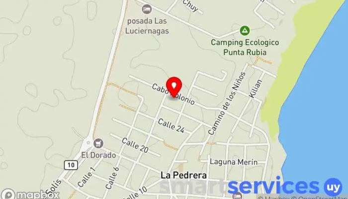 mapa de COMPAY Hostel - La Pedrera Alojamiento con servicio, Agencia de alquiler de alojamientos para vacaciones en La Pedrera