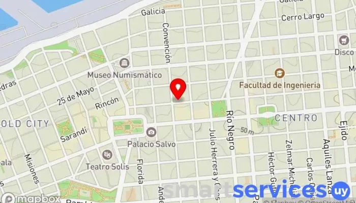 mapa de Contacto Turismo Agencia de viajes en Montevideo