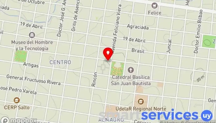 mapa de Cooperativa Artigas Oficinas de empresa en Salto
