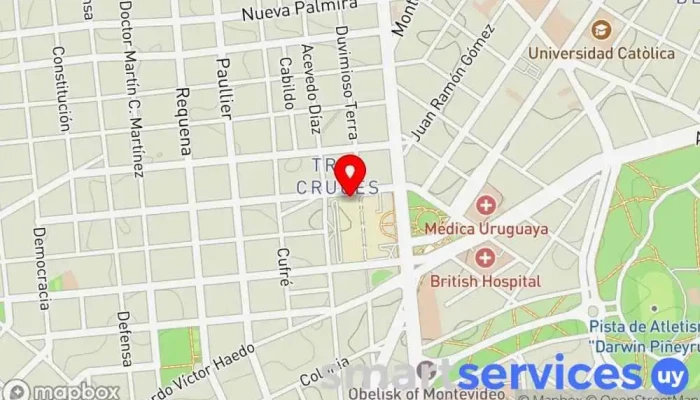 mapa de Correo Uruguayo Oficina de correos en Montevideo