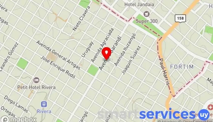 mapa de Correo Uruguayo Oficina de correos en Rivera