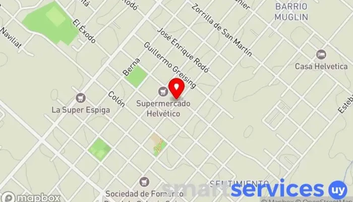 mapa de Correo Uruguayo Nueva Helvecia Oficinas de empresa en Nueva Helvecia