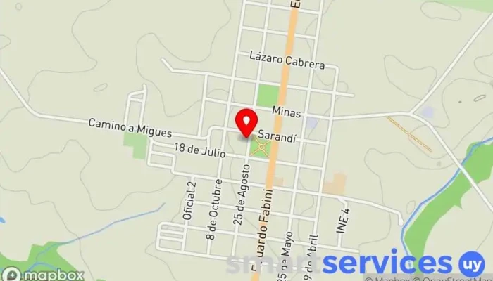 mapa de Correo Uruguayo. Solís De Mataojo Oficinas de empresa en Solís de Mataojo