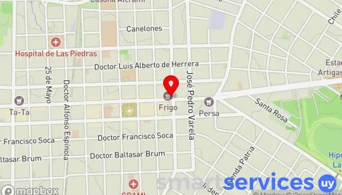 mapa de Correo Uruguayo | Sucursal Las Piedras Oficina de correos en Las Piedras