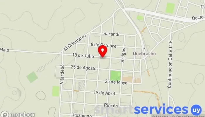 mapa de Cruz Roja Oficinas de empresa en Quebracho