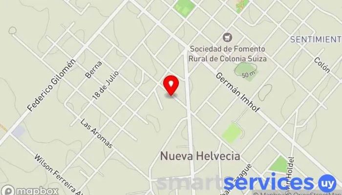 mapa de DAB Publicidad Agencia de publicidad, Tienda de pancartas publicitarias, Diseñador gráfico, Tienda de serigrafía, Tienda de señalización en Nueva Helvecia