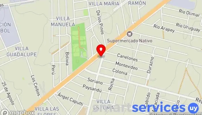 mapa de Dac Agencia Barros Blancos Servicio postal en Barros Blancos