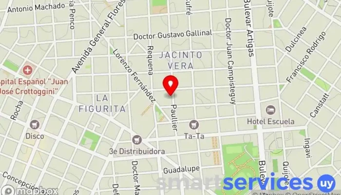 mapa de Dalfa Turismo Omnibus es de Alquiler - Agencia de Viajes Autorizada Agencia de excursiones en autobús, Agencia de alquiler de coches, Agencia de viajes en Montevideo