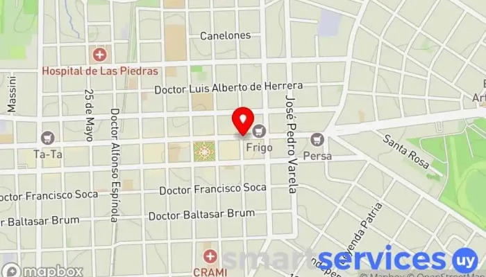 mapa de DAME Servicio de Acompañantes Atención a personas mayores en Las Piedras