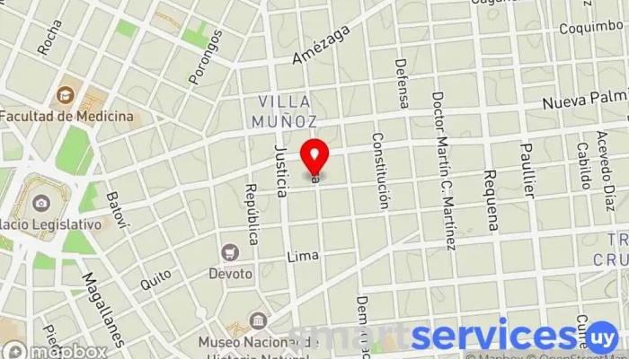 mapa de Daniel Reyes Operador Mayorista Agencia de viajes en Montevideo