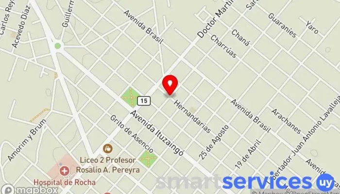 mapa de Del Faro Renta Car Agencia de alquiler de coches en Rocha