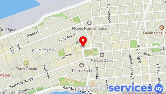 mapa de Dominique Stajano Viajes Agencia de viajes en Montevideo