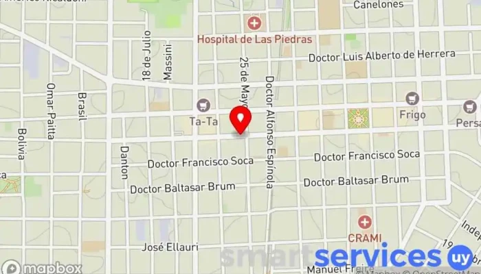 mapa de Droguería Antunez Tienda de comestibles, periódicos y medicamentos en Las Piedras