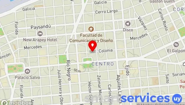 mapa de DT Transportes Servicio de mudanzas y almacenamiento, Servicio de lanzadera, Servicio de grúa, Servicio de instalación eléctrica, Servicio de conserjería, Tienda de material para mudanzas, Almacén en Montevideo