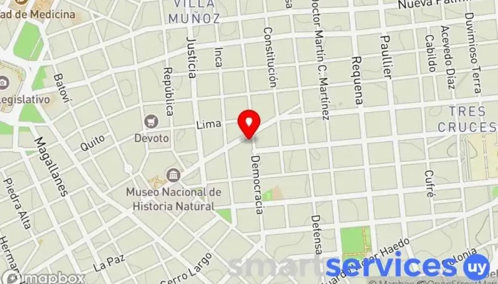 mapa de E-Travels Viajes & Rent a Car Agencia de viajes en Montevideo