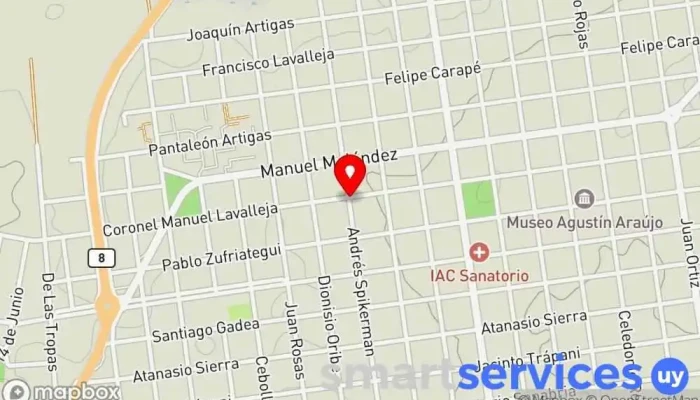 mapa de EGA - RUTAS DEL PLATA Servicio de transporte en Treinta y Tres