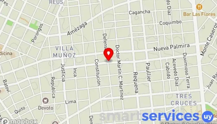 mapa de El Norteño bus del norte Servicio de transporte, Servicio de envíos en Montevideo