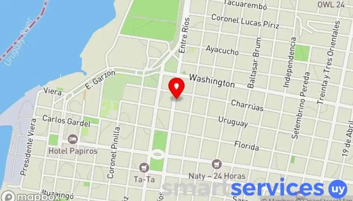 mapa de EL TALISMAN -Inversiones en Uruguay- Inmobiliaria, Agricultura, Servicio de inversiones, Ganadero, Agentes inmobiliarios, Consultor inmobiliario, Promotora inmobiliaria, Agencia inmobiliaria especializada en alquileres en Paysandú