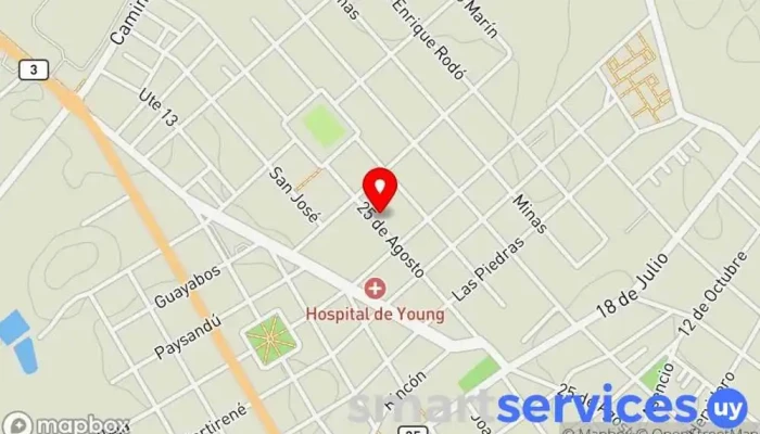 mapa de E.M.I TAXI Servicio de taxis en Young