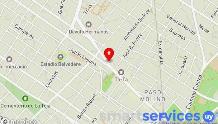 mapa de Empresa Fúnebre Belvedere Funeraria en Montevideo