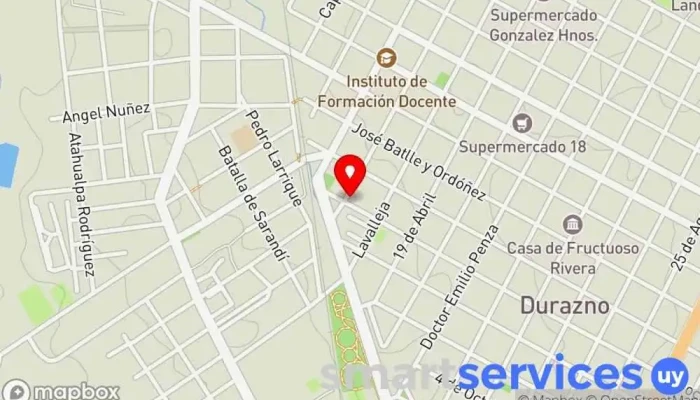 mapa de Escritorio Luis Eduardo Burgues Agencia inmobiliaria en Durazno