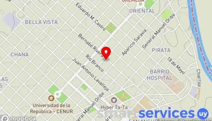 mapa de Estación Axion Gasolinera en Artigas