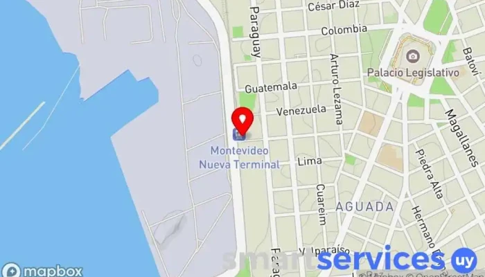 mapa de Estación Central Estación de tren en Montevideo