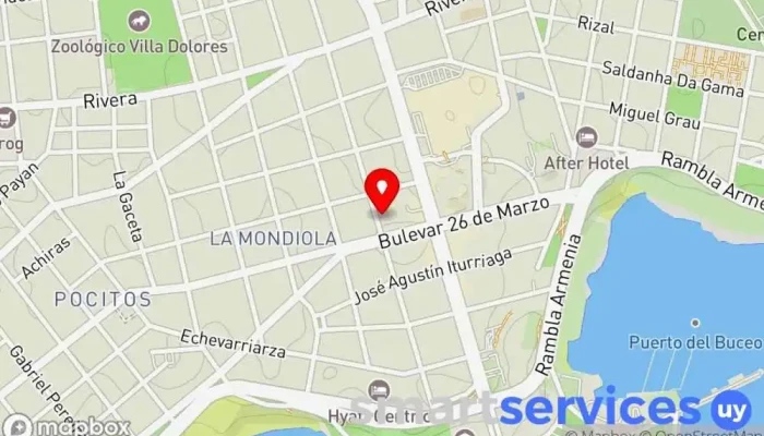 mapa de Estudio SM Agentes inmobiliarios, Agencia de bienes inmuebles comerciales, Administrador de la propiedad en Montevideo