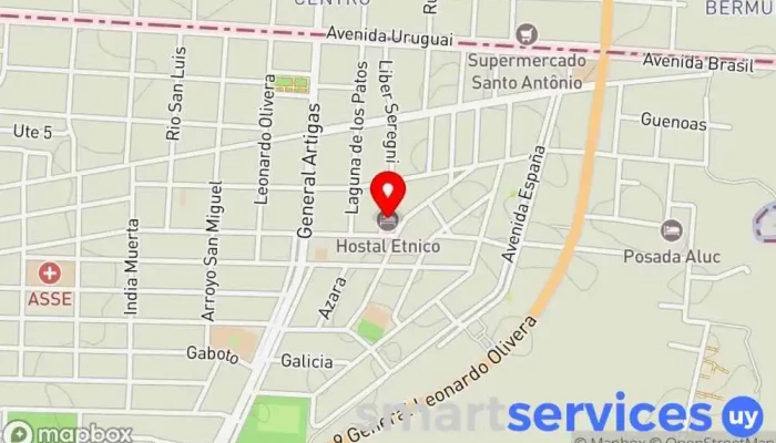 mapa de Etnico Hostel Alojamiento en Chuy