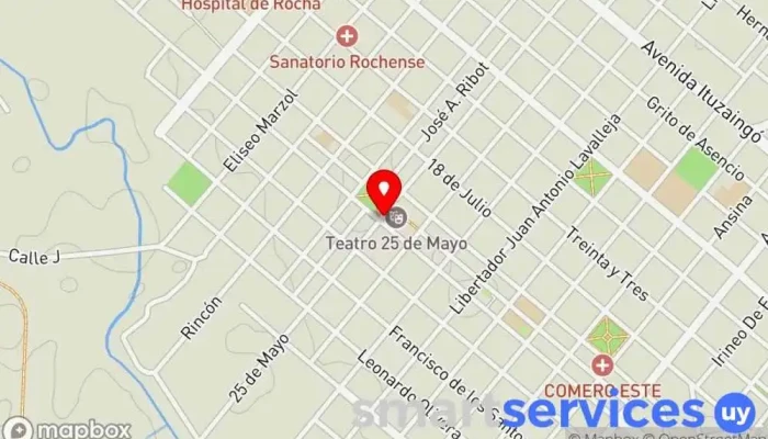 mapa de Ex Cine 1° De Agosto, Rocha, Uruguay Cine en Rocha