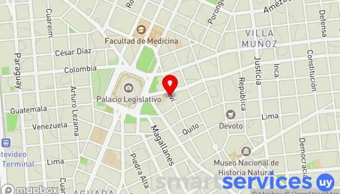 mapa de Expreso Uruguayo SRL Servicio de transporte de mercancías en Montevideo