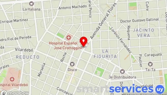 mapa de Farmacia Goes Farmacia, Servicio de pañales, Perfumería en Montevideo