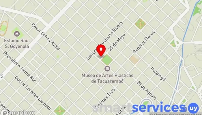 mapa de Farmashop 41 Farmacia, Cajeros automáticos, Tienda de artículos para bebés, Tienda de cosméticos, Tienda de belleza y salud, Tienda de artículos para el hogar, Tienda de artículos premamá y de bebé, Tienda de material sanitario, Perfumería en Tacuarembó