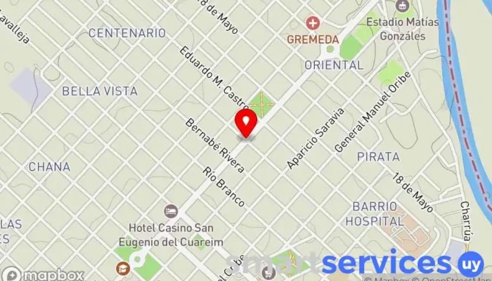 mapa de Farmashop 84 Farmacia, Cajeros automáticos, Tienda de artículos para bebés, Tienda de cosméticos, Tienda de belleza y salud, Tienda de artículos para el hogar, Tienda de artículos premamá y de bebé, Tienda de material sanitario, Perfumería en Artigas