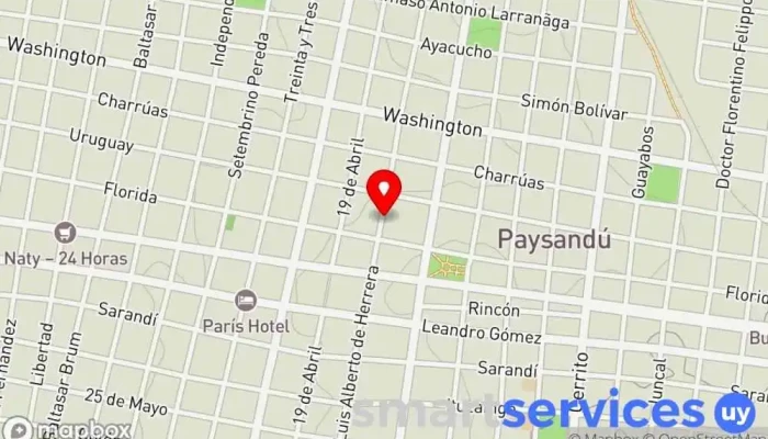 mapa de Fiscalía Departamental de Paysandú Oficinas de empresa en Paysandú