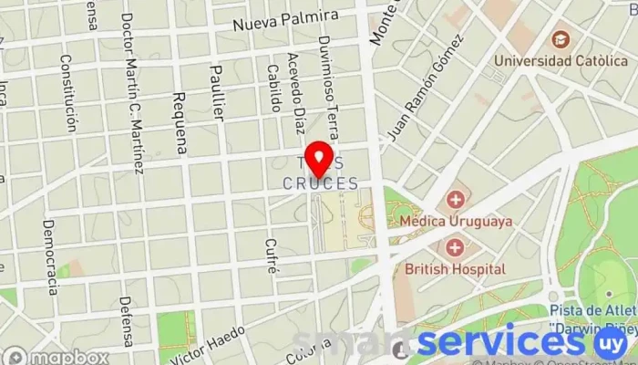 mapa de Goes Y Acevedo Diaz Bus stop en Montevideo
