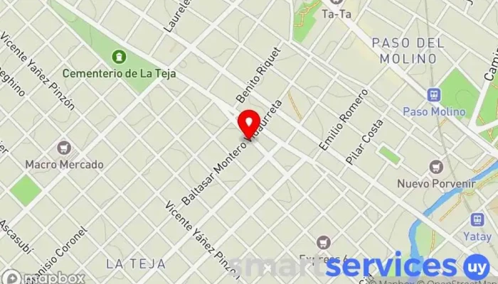 mapa de Gomeria Gallardo Tienda de neumáticos en Montevideo