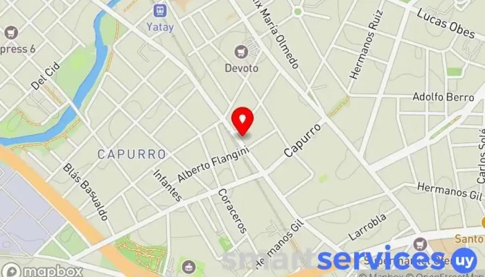 mapa de Gomería Gallardo Tienda de ruedas, Taller de reparación de automóviles en Montevideo