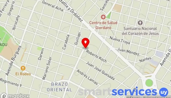 mapa de Gomería Maco Tienda de neumáticos usados en Montevideo