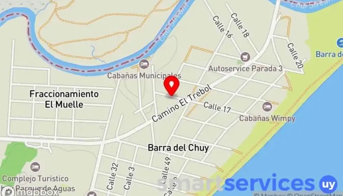 mapa de Gomeria Taller de reparación de automóviles en Barra del Chuy