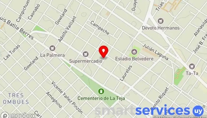 mapa de Gomería Móvil autos motos y camiones las 24 horas Taller mecánico en Montevideo