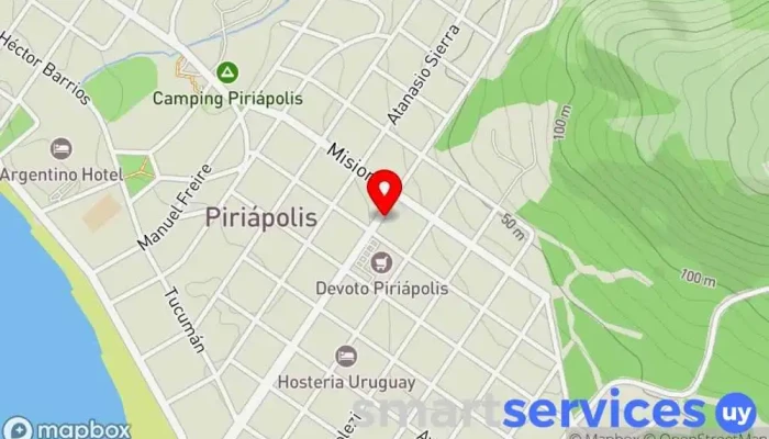 mapa de Gomeria y Lavadero Sergio Servicio de lavado de coches en Piriápolis