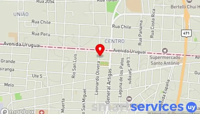mapa de GRUPO AGENCIA - DAC CHUY Servicio de logística en Chuy