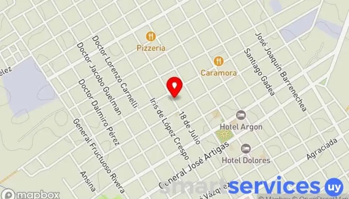 mapa de GRUPO AGENCIA - DAC DOLORES Servicio de logística en Dolores