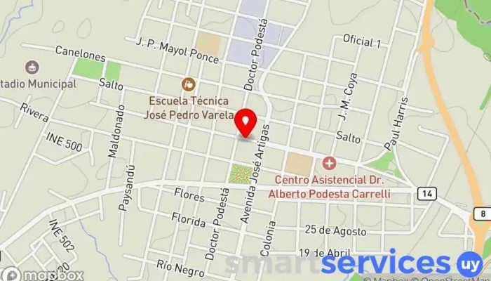 mapa de GRUPO AGENCIA - DAC J.P. VARELA Servicio de logística en José Pedro Varela