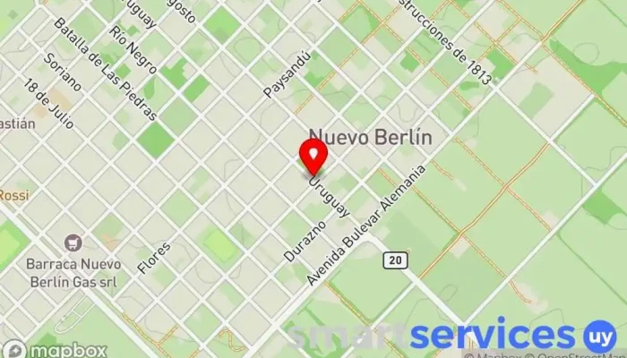 mapa de GRUPO AGENCIA - DAC NUEVO BERLIN Servicio de logística en Nuevo Berlín