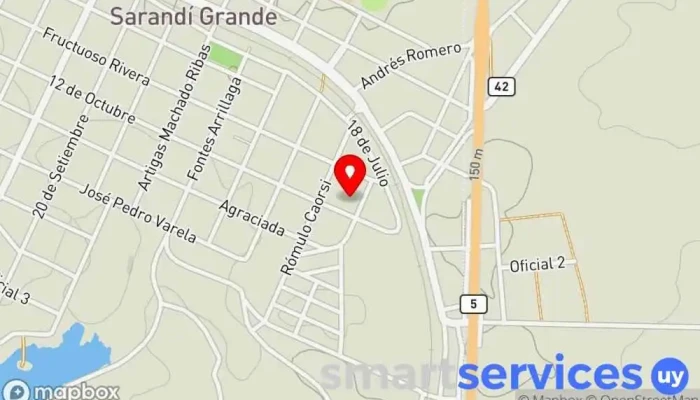mapa de GRUPO AGENCIA - DAC SARANDI GRANDE Servicio de logística en Sarandí Grande