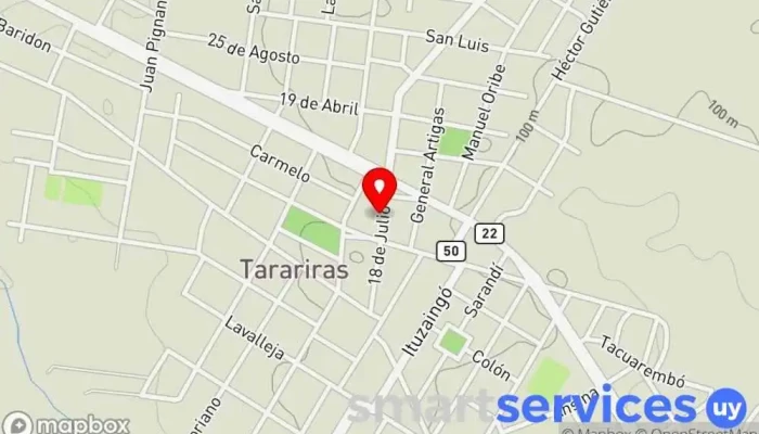mapa de Grupo Agencia Central Empresa de autobuses en Tarariras